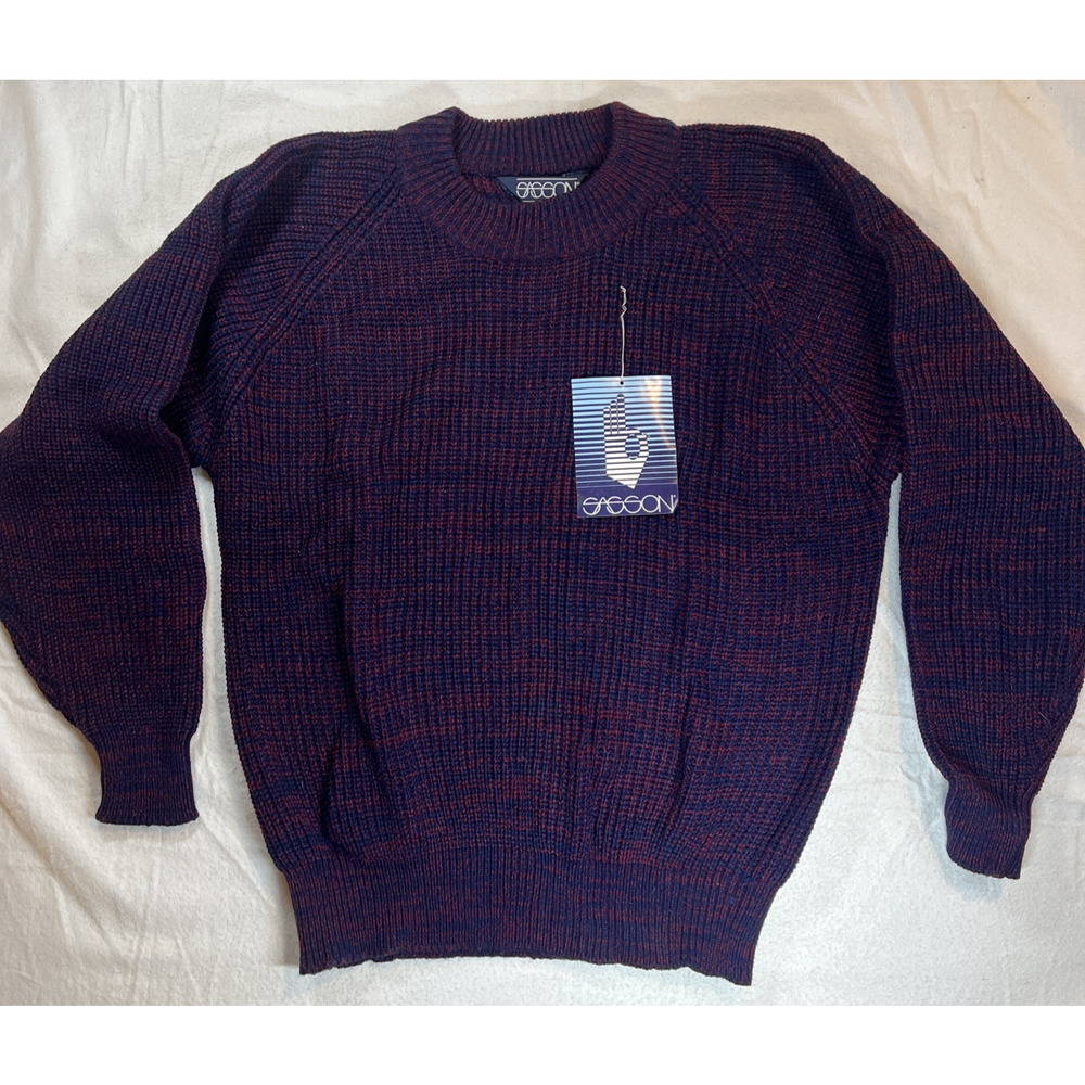 NWT Vintage Sasson Sweater Pullover Crewneck Dead Stock Blue/red Large